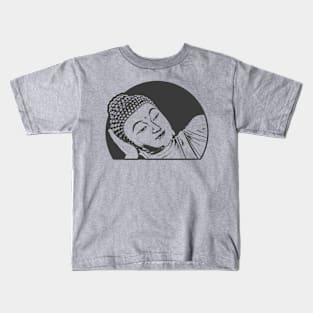 Reclining Buddha Art Black Color Kids T-Shirt